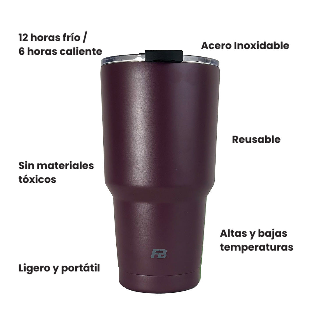 Vaso Térmico 27 oz / 800 ml - Cherry - Acero Inoxidable