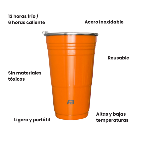 Vaso térmico de 80 oz. / 532ml. - Naranja