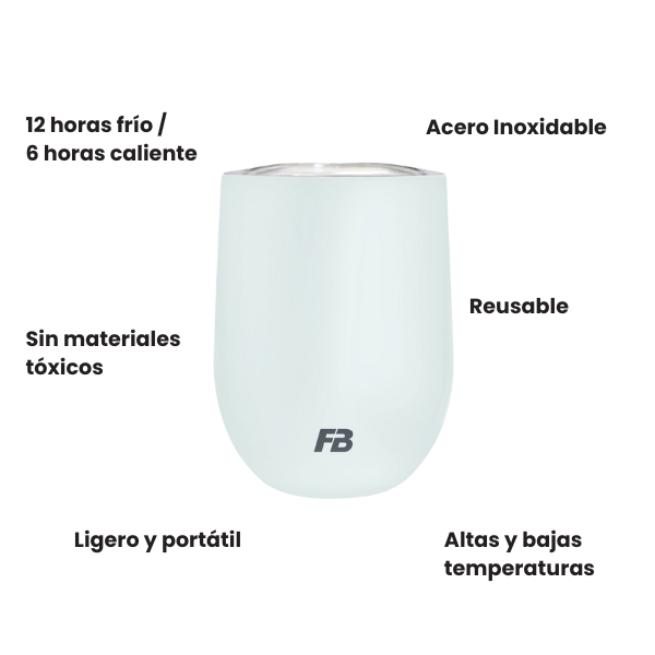 Vaso Térmico 12 oz / 354 ml - Azul Tide - Acero Inoxidable