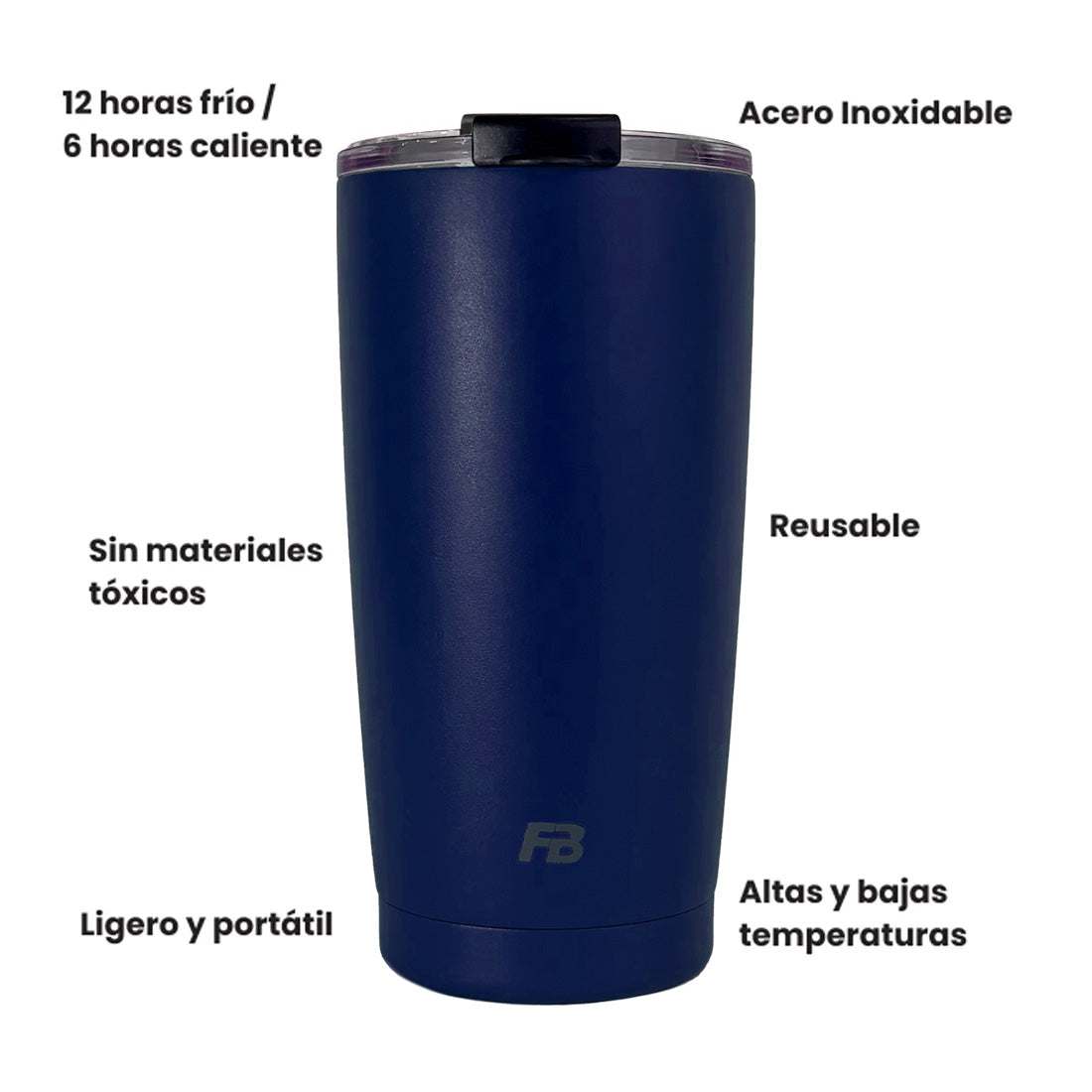 Vaso Térmico 20 oz / 591 ml - Azul Future - Acero Inoxidable