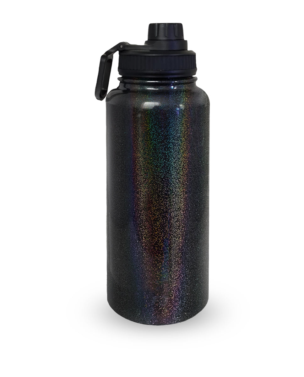 Termo 32 oz / 1 Litro Frio +12 hrs Calor +6 hrs Color Negro Glitter