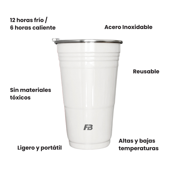 Vaso térmico de 80 oz. / 532ml. - Blanco