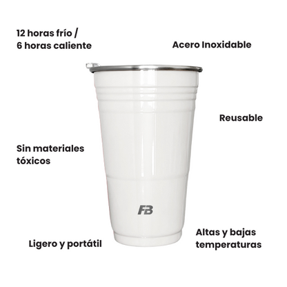 Vaso térmico de 80 oz. / 532ml. - Blanco