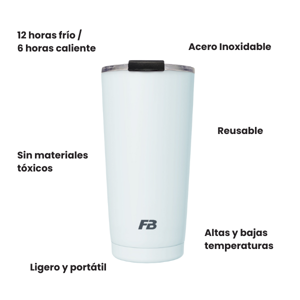 Vaso Térmico 20 oz / 591 ml - Azul Tide - Acero Inoxidable