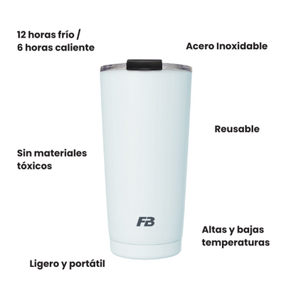 Vaso Térmico 20 oz / 591 ml - Azul Tide - Acero Inoxidable