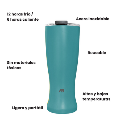Vaso Térmico 23 oz / 680 ml - Aqua - Acero Inoxidable