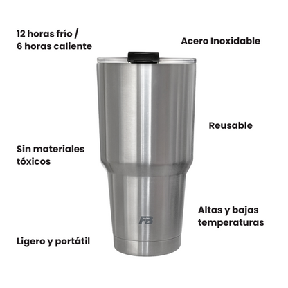 Vaso Térmico 27 oz / 800 ml - Metálico - Acero Inoxidable