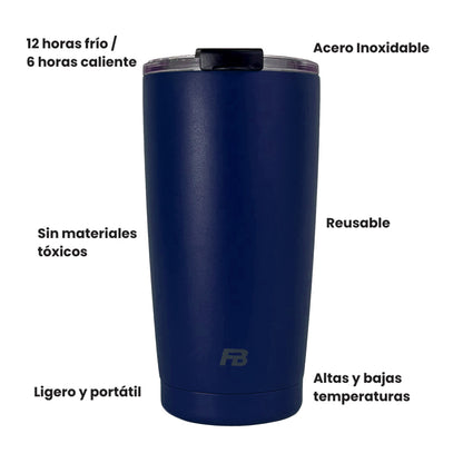 Vaso Térmico 20 oz / 591 ml - Azul Future - Acero Inoxidable